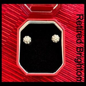 Retired Brighton Silver Stud Earrings With Rhinestones